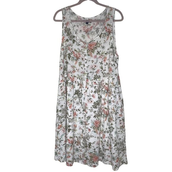 Frye Floral Sleeveless Dress XXL Lined 2X Cottagecore - Picture 2 of 8